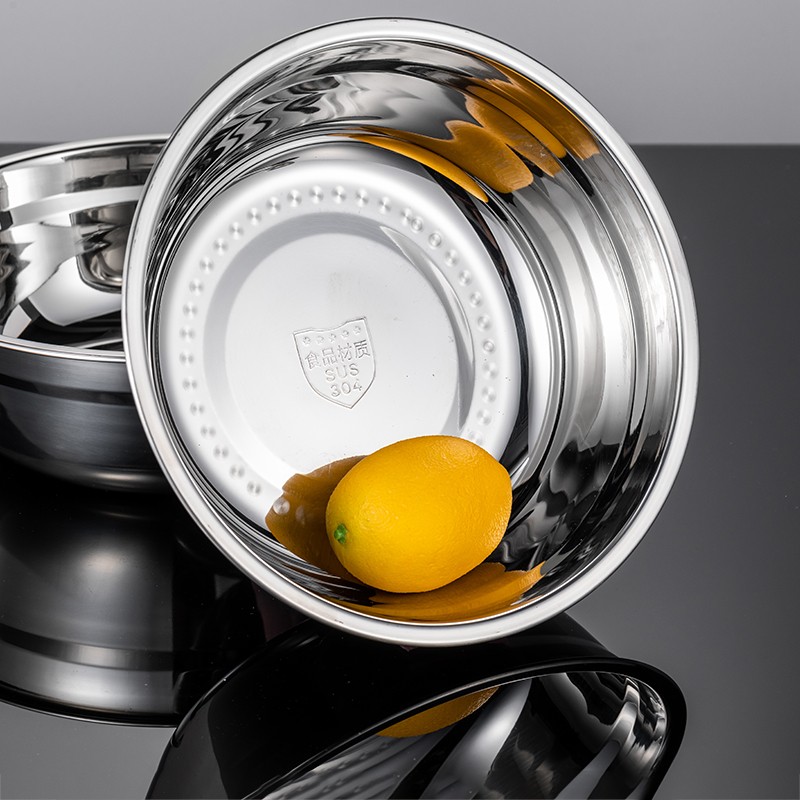 Lady-in-law When the family food grade 304 thickened stainless steel basin Home Kitchen Used small bowl Gent thick round trumpet