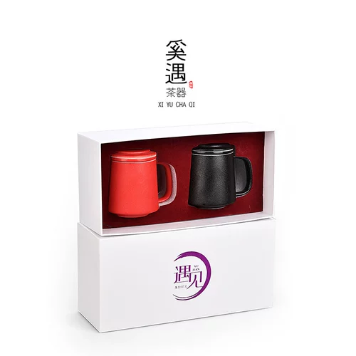 奚遇 Свадебные пары на чашке керамика красная чашка покрытие подарочной коробки для брака новичок водяной кубок DIY Custom