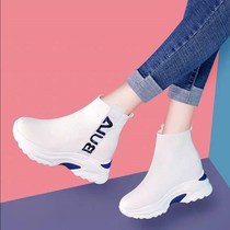 Sports shoes stretch socks shoes 2019 spring and summer new Korean version of wild thick-soled casual student high-top white womens shoes