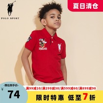 polosport childrens clothing boys polo shirt short-sleeved t-shirt Childrens cotton lapel summer clothes trendy new handsome top