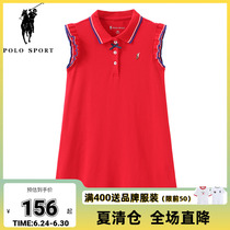 polosport girls dress with dress child sweet vest skirt 2021 Summer new big child foreign air a dress