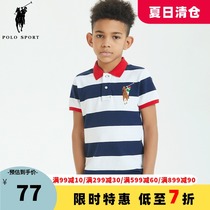 Polo sport Childrens clothing Boys middle and older children summer pure cotton short-sleeved T-shirt POLO shirt 99232F003