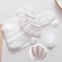 Girls lace socks lace princess socks children summer thin cotton spring and autumn breathable baby white socks