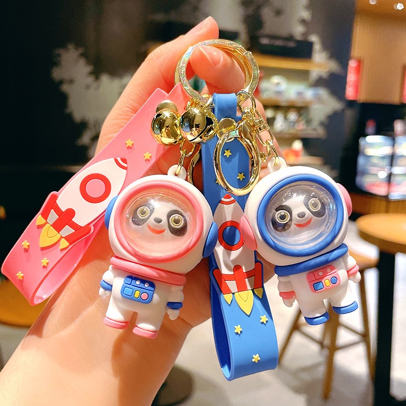 2022 Cartoon Ice Panda Key Button Woman Delicate Mound Car Creative Key Necklace Dun Pendant Bag Hanging Accessories Paparazzi