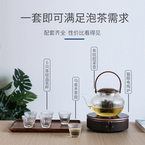  Striped heat-resistant glass teapot Household thickened explosion-proof beam lifting pot Kettle Automatic electric pottery stove Tea maker