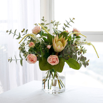 Zhimeijia rose bouquet imperial flower imitation flower ornaments ins living room decoration glass vase
