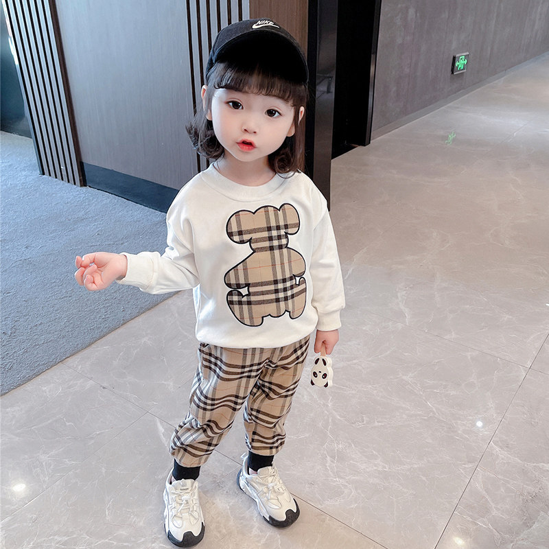 Girls Net Red Set Spring and Autumn Season 2022 New Foreign Clothes Korean Children's Clothes Baby Girls Spring Dress Two-Piece Set