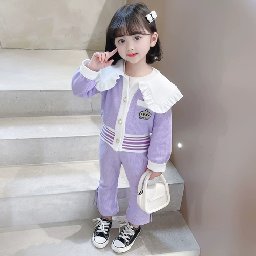 Осенний детский весенний комплект для девочек, в западном стиле, коллекция 2023, детская одежда