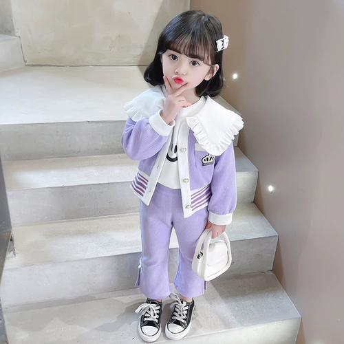 Осенний детский весенний комплект для девочек, в западном стиле, коллекция 2023, детская одежда