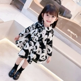 Осеннее платье, детская весенняя юбка, коллекция 2023, популярно в интернете, в западном стиле, детская одежда