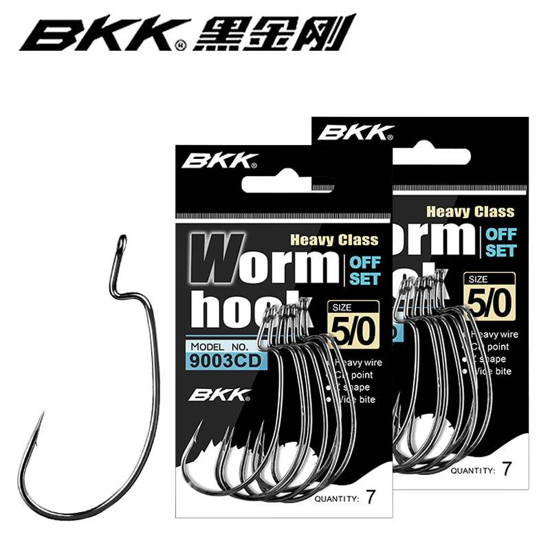 BKK Black Diamond 9003CD Reinforced Crank Hook Wide Belly Texas Fishing Group Sea Bass Beat Black Lujah Soft Worm Fish Hook-Taobao