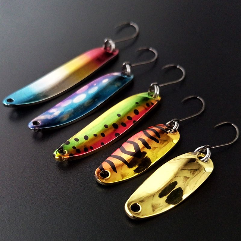 Colour Pure Copper Horse Mouth Small Bright Sheet Single Hook False Bait Far Throw Trout Salmon Green Slightly Exclusive Stream Microbios Luja Bait