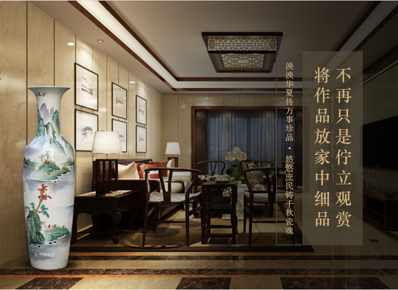 Jingdezhen ceramics powder enamel handpainted has a long history of large vases, sitting room adornment opening gifts big furnishing articles