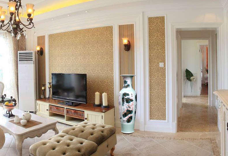 The New Chinese jingdezhen sitting room of large vase ceramic arts and crafts flower arranging, hand - made decorative carving furnishing articles