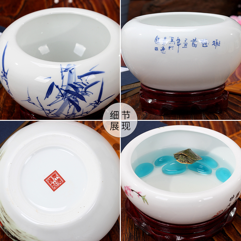 Jingdezhen ceramic mesa place to live in the sitting room is contracted four treasures of the study Chinese calligraphy writing brush washer study office supplies
