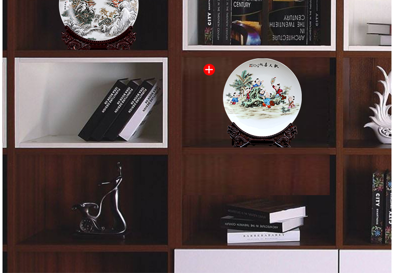 Jingdezhen ceramics home decoration hanging dish furnishing articles study the sitting room porch ark, handicraft disc holder