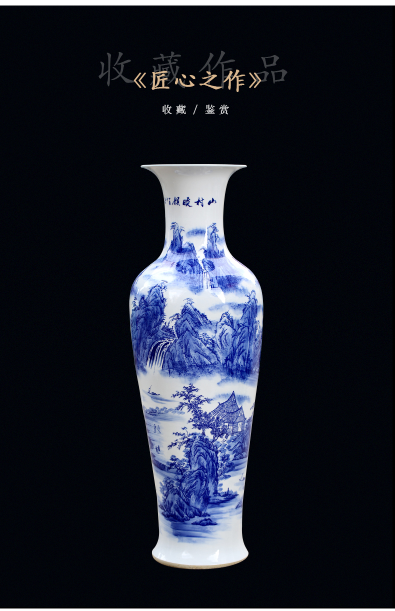 Jingdezhen landing big vase to heavy Chinese flower arranging vase interior contracted large creative household act the role ofing is tasted furnishing articles