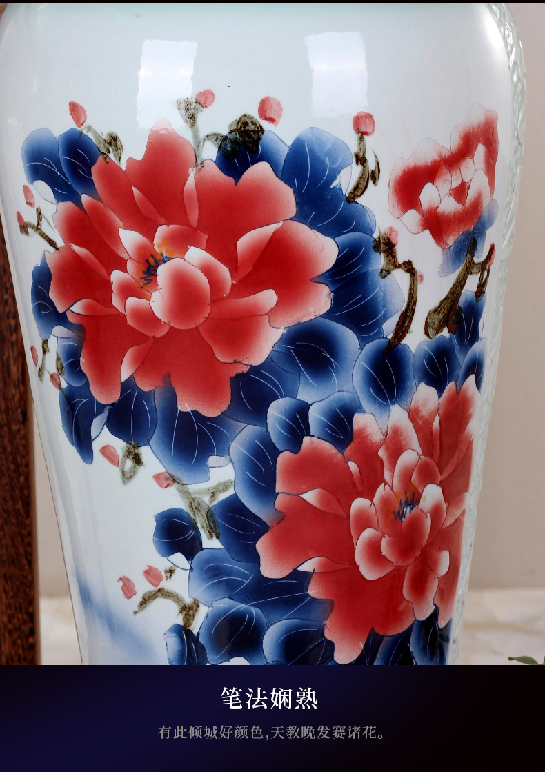 Jingdezhen ceramics hand - made riches and honour figure of large vases, the sitting room the hotel Chinese style household furnishing articles decorations