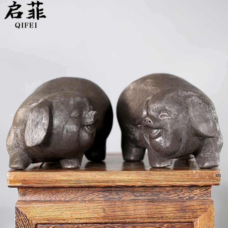 Jingdezhen violet arenaceous "mesa large manual furnishing articles home sitting room of Chinese style adornment festival gifts
