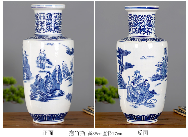 Jingdezhen blue and white porcelain of adornment of the sitting room porch ceramics museum frame of Chinese style furnishing articles study design decorative bottle