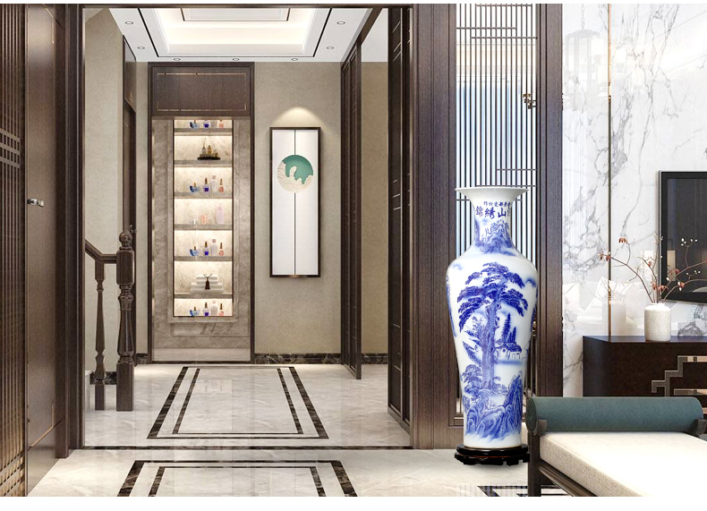 Jingdezhen blue and white porcelain splendid sunvo large sitting room of large vases, ceramic decorations study hotel furnishing articles