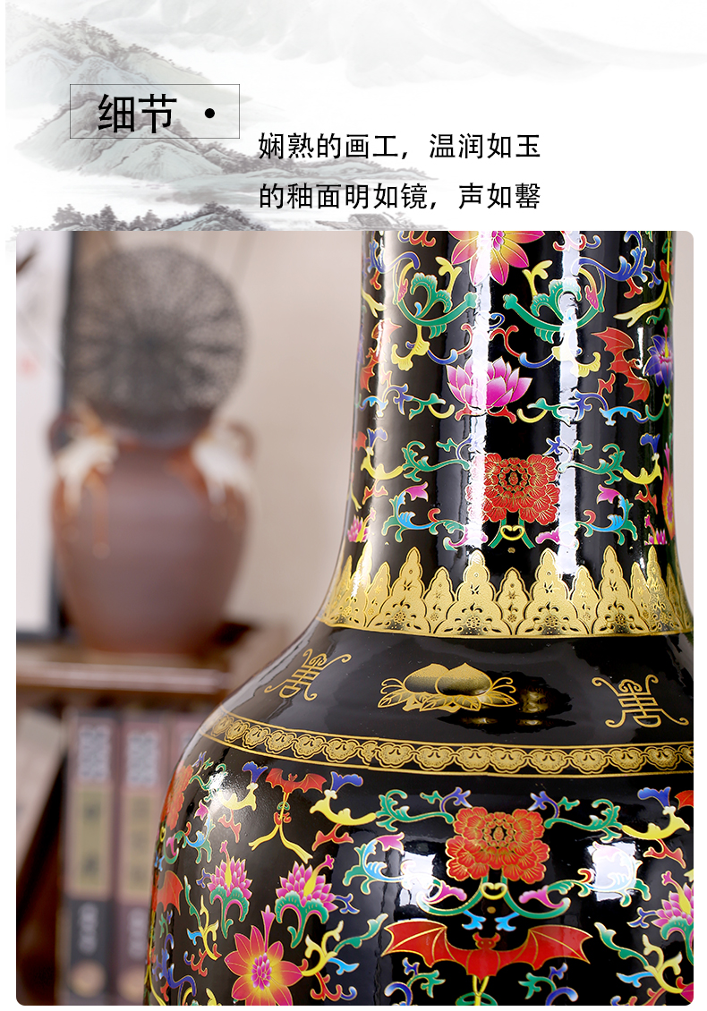 Jingdezhen ceramic vase of large sitting room place big flower adornment put lotus flower opening sitting room place