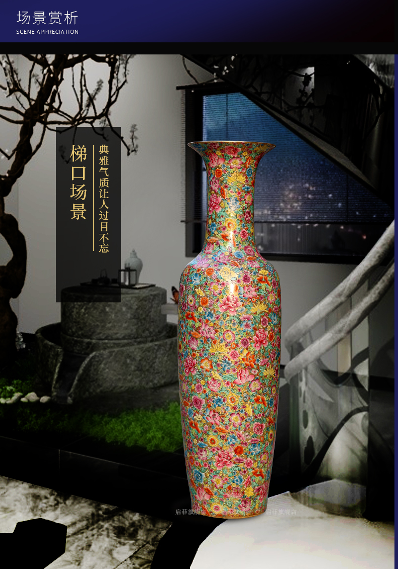 Jingdezhen ceramics of large vases, new Chinese style household courtyard sitting room TV setting wall adornment furnishing articles