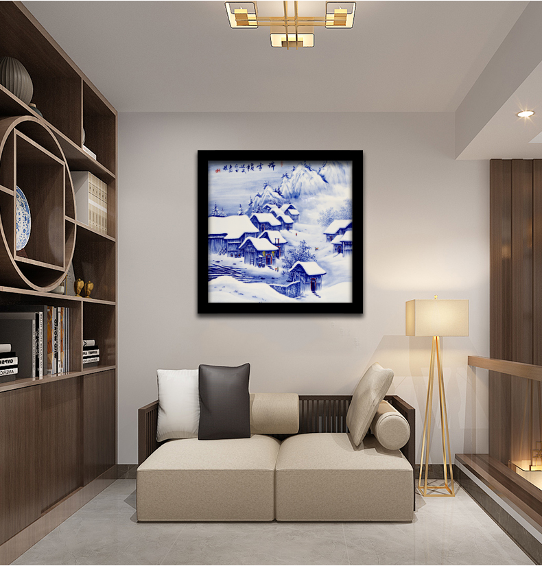 Sitting room adornment snow figure porcelain plate painting sofa setting wall hangs a picture of the new Chinese style office snow mural