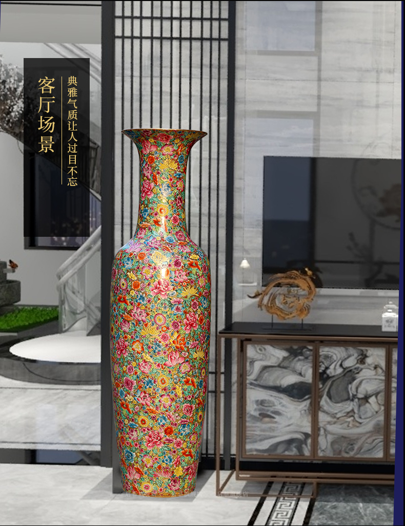 Jingdezhen ceramics of large vases, new Chinese style household courtyard sitting room TV setting wall adornment furnishing articles