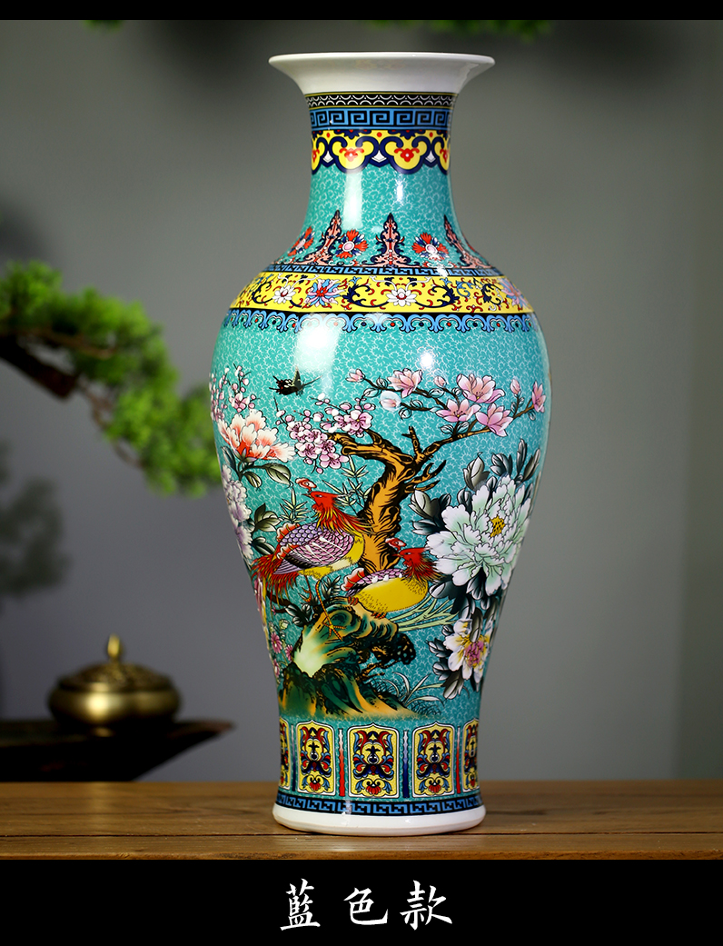 Jingdezhen ceramics mesa of archaize colored enamel vase home sitting room adornment qianlong products copy furnishing articles