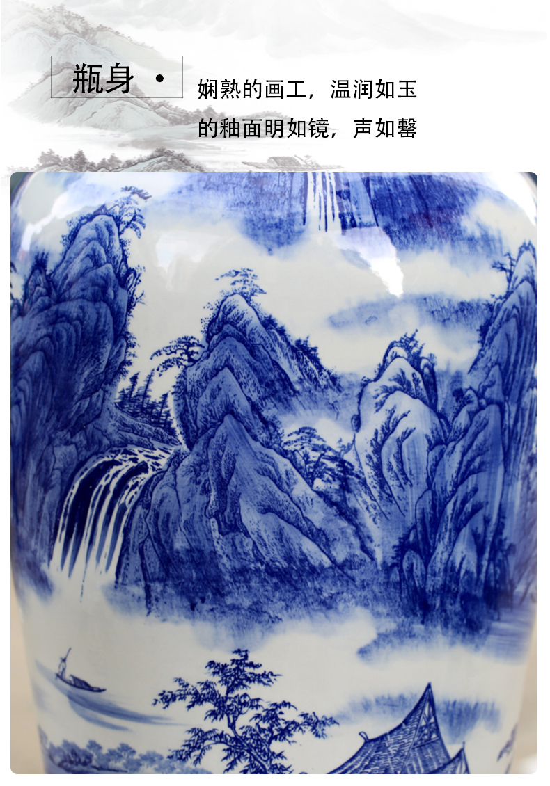 Jingdezhen landing big vase to heavy Chinese flower arranging vase interior contracted large creative household act the role ofing is tasted furnishing articles