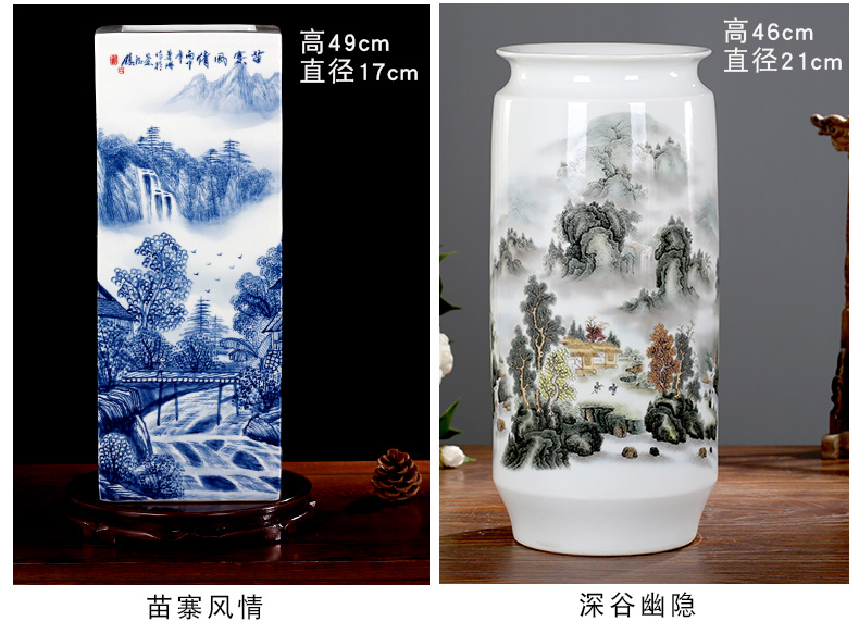 Jingdezhen ceramics, vases, flower arrangement sitting room adornment rich ancient frame TV ark of desk of Chinese style household furnishing articles