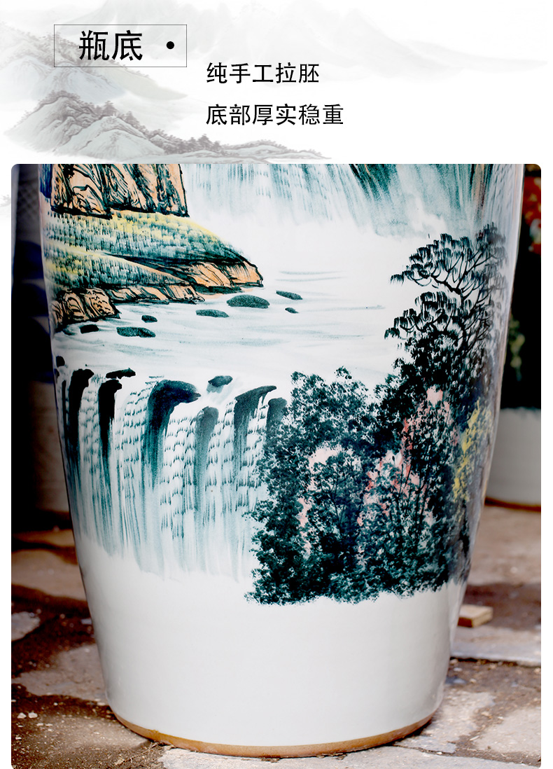 Jingdezhen ceramic vase hand - made color kumsusan river home sitting room adornment shop floor furnishing articles