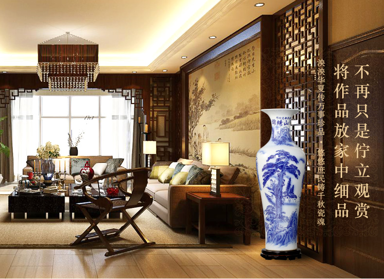 Jingdezhen blue and white porcelain splendid sunvo large sitting room of large vases, ceramic decorations study hotel furnishing articles