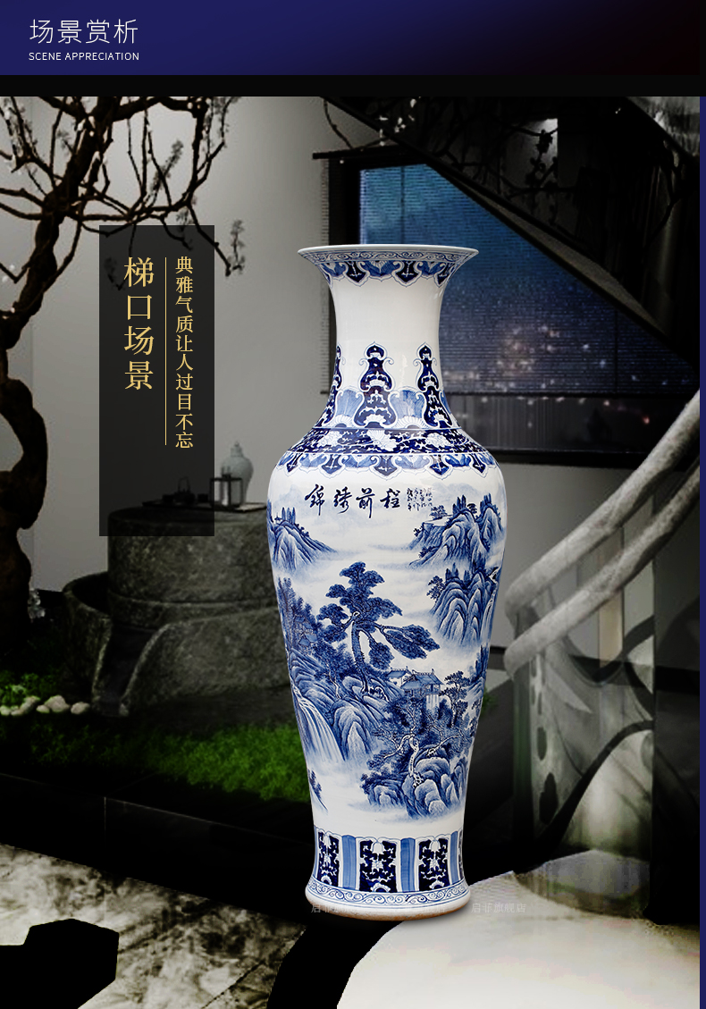 Jingdezhen ceramic vase of large new Chinese style classical courtyard sitting room adornment furnishing articles study gifts