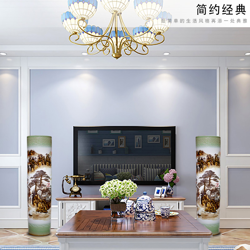 Jingdezhen ceramics hand - made guest - the greeting pine of large vases, porch corridor quiver furnishing articles hotel opening gifts