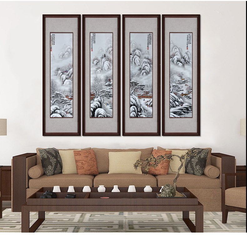 Modern Chinese jingdezhen porcelain plate painting painting in the sitting room decorate restaurant ceramic wall hanging porch hang mural