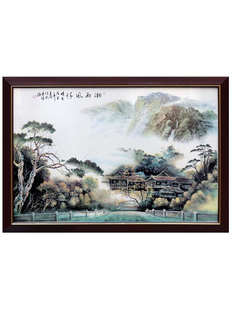 Jingdezhen porcelain plate painting of modern Chinese style living room decoration hangs a picture sitting room porch bedroom new Chinese style murals
