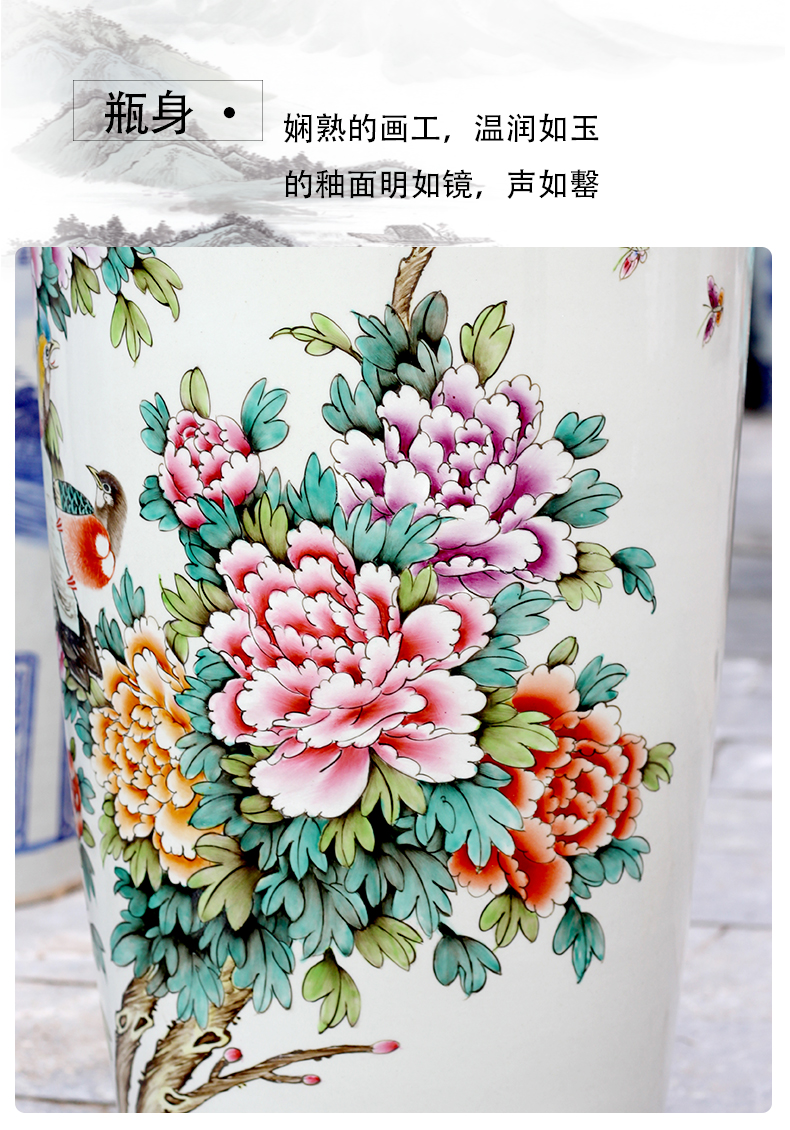 New classical Chinese ceramics jingdezhen sitting room floor furnishing articles hotel feel big vase decoration decoration