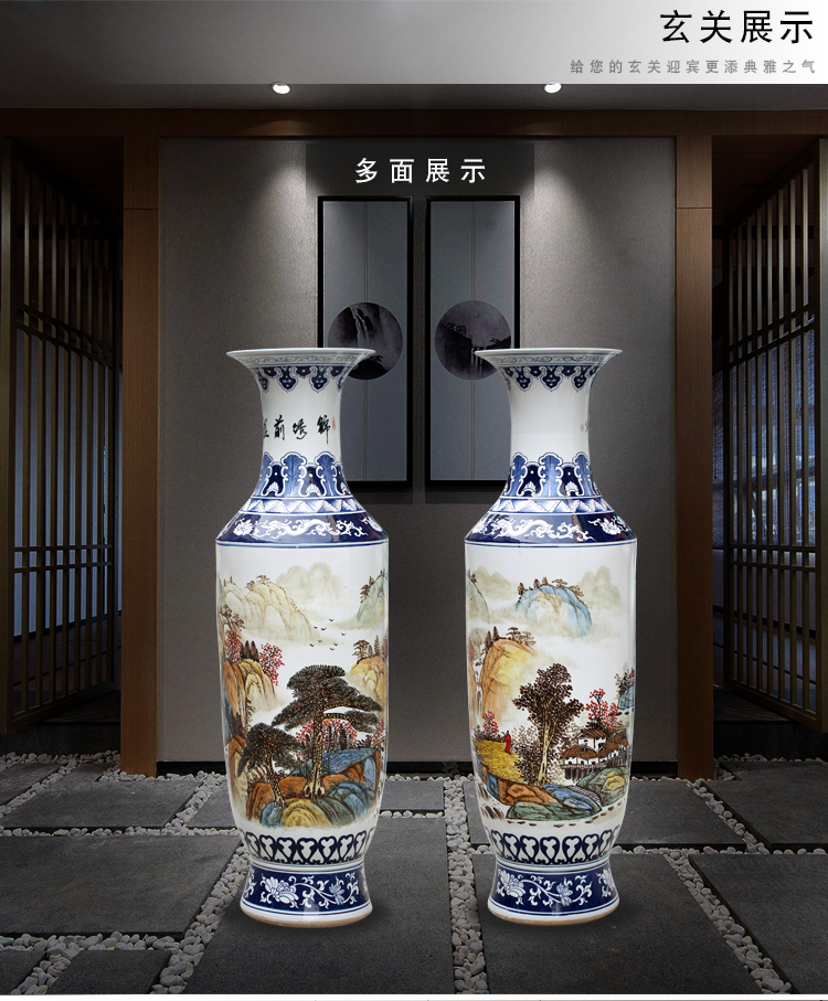 Jingdezhen ceramics hand - made colorful embroidered pieces of large vases, sitting room hotel outlets decorations furnishing articles