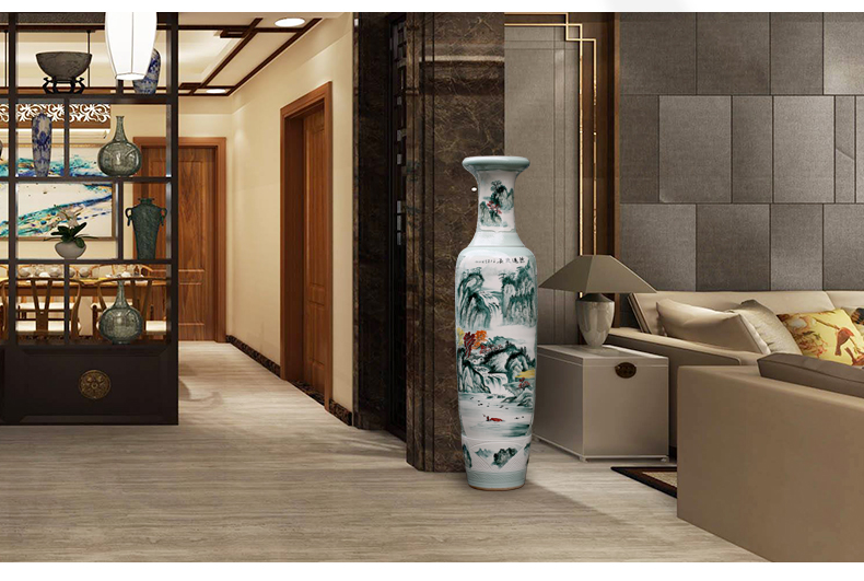 Jingdezhen ceramics vase of large sitting room porch hand - made pastel large crafts are the opened