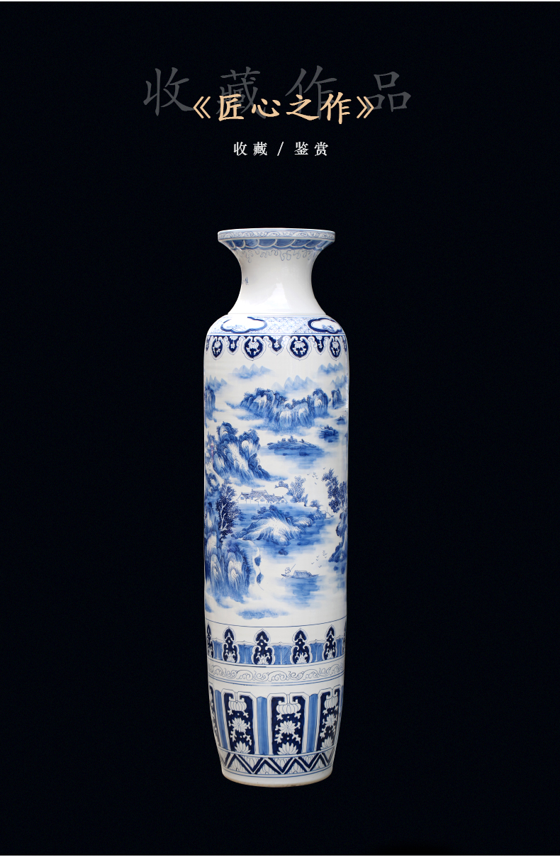 Jingdezhen blue and white porcelain hand - made ceramic furnishing articles home sitting room of large vase splendid sunvo hotel decoration