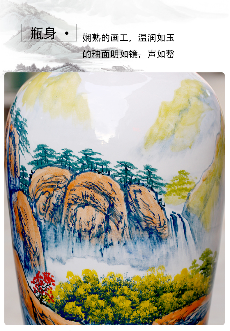 Jingdezhen ceramics of large vases, new Chinese style living room large hand - made the sunrise hotel gift furnishing articles