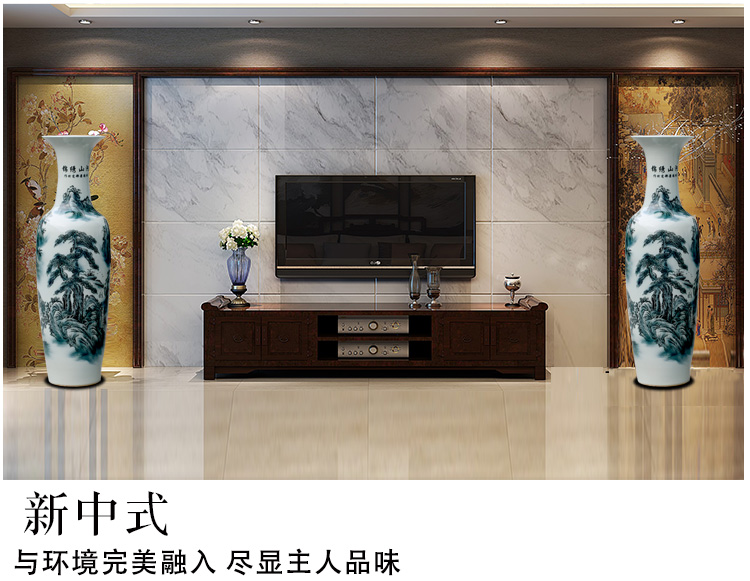 Chinese blue and white porcelain of jingdezhen ceramics sitting room of large hotel opening large vases, decorative gifts furnishing articles