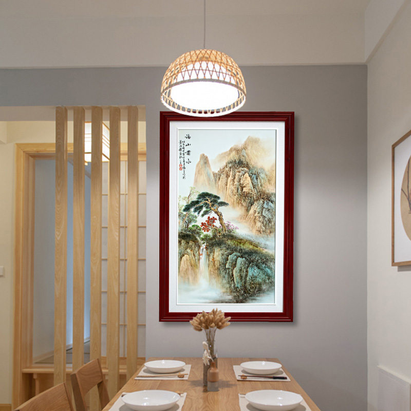 Jingdezhen hand - made famille rose porcelain plate landscapes hang a picture to study Chinese painter in the sitting room porch setting wall decoration
