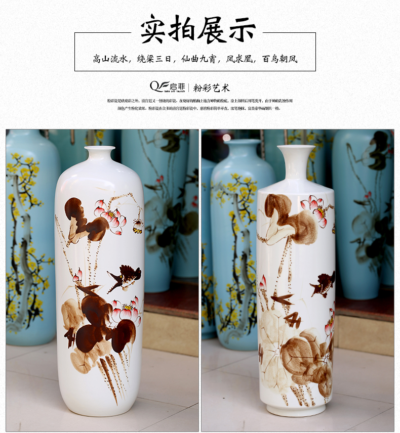 Jingdezhen ceramic hand - made vase contracted landing fresh modern furnishing articles study store opening gifts