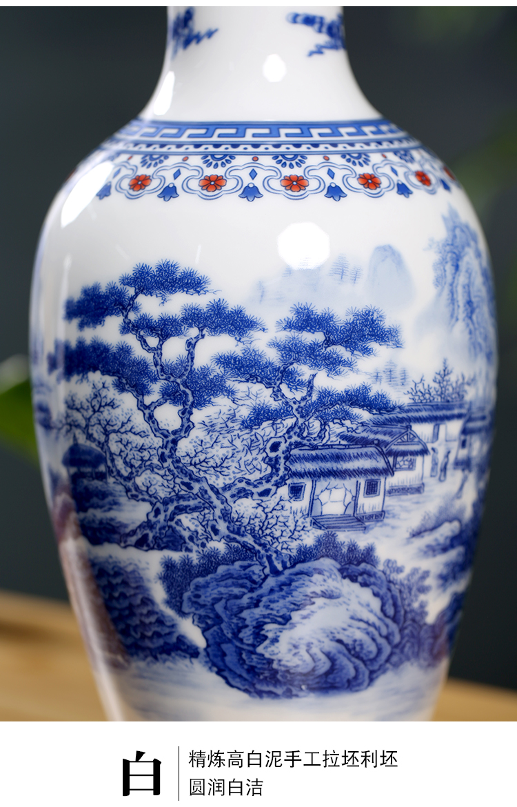 Jingdezhen blue and white porcelain of modern Chinese ceramic furnishing articles home sitting room mesa floret bottle arranging flowers desktop ornaments