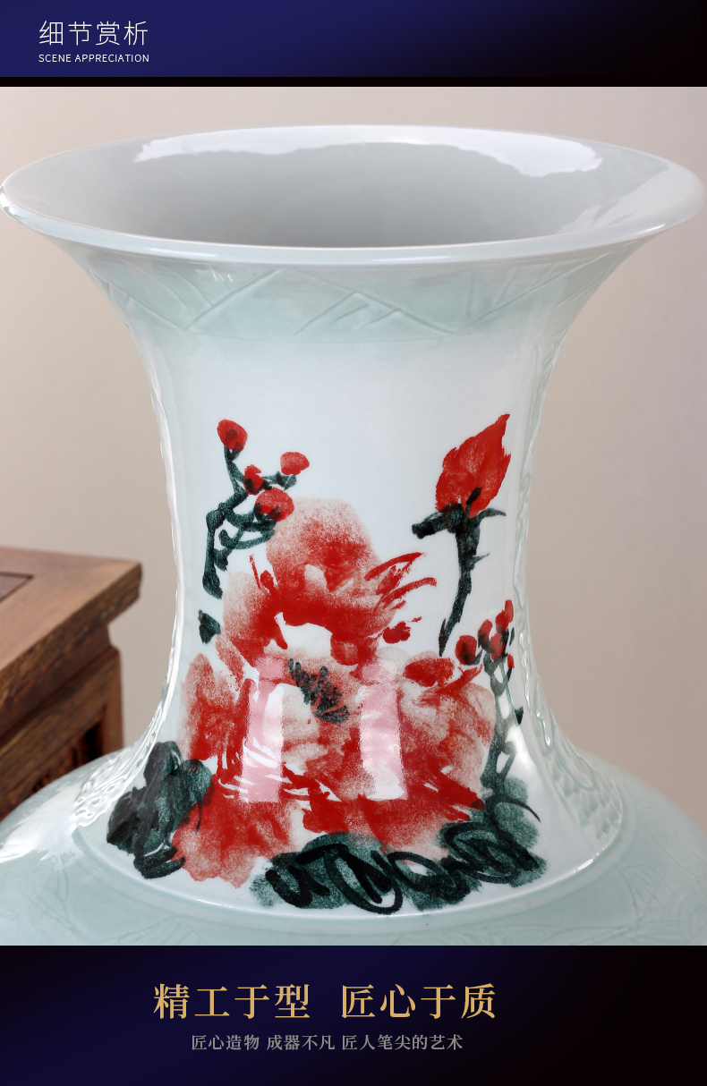 Jingdezhen ceramics hand - made riches and honour figure of large vases, the sitting room the hotel Chinese style household furnishing articles decorations