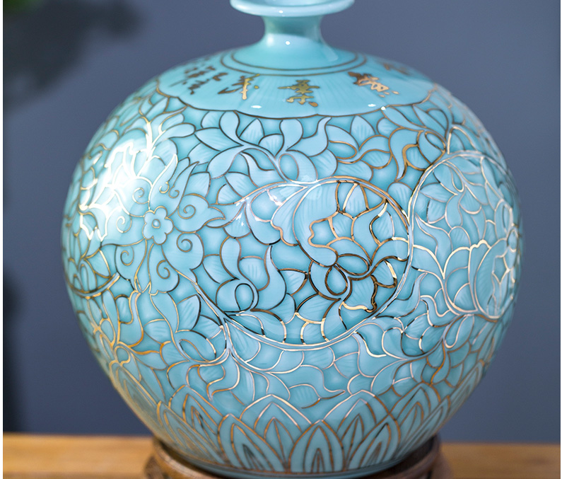 The Master of jingdezhen ceramics vase hand - made shadow blue paint pomegranate bottles of Chinese style living room decoration office furnishing articles