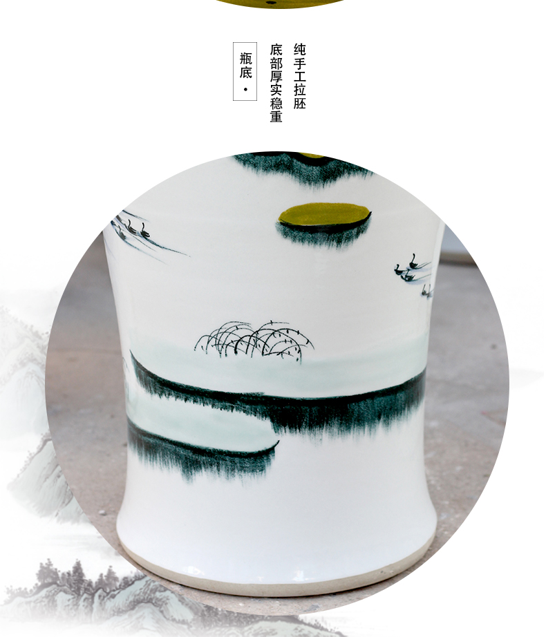 Jingdezhen ceramic hand - made jiangnan water landing big vase home sitting room office furnishing articles opening gifts